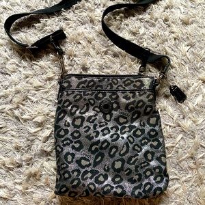 Coach black leopard crossbody purse